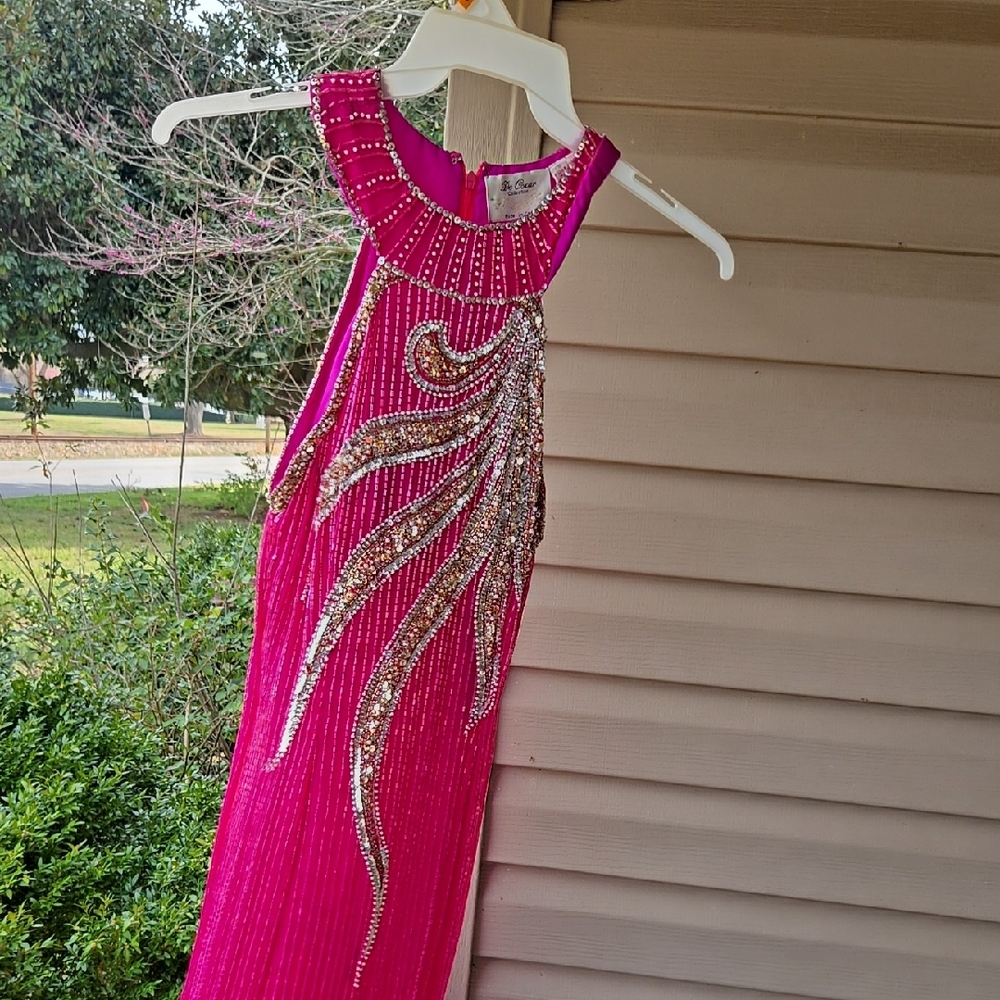 Elegant Pink Dress with Silver Accents
